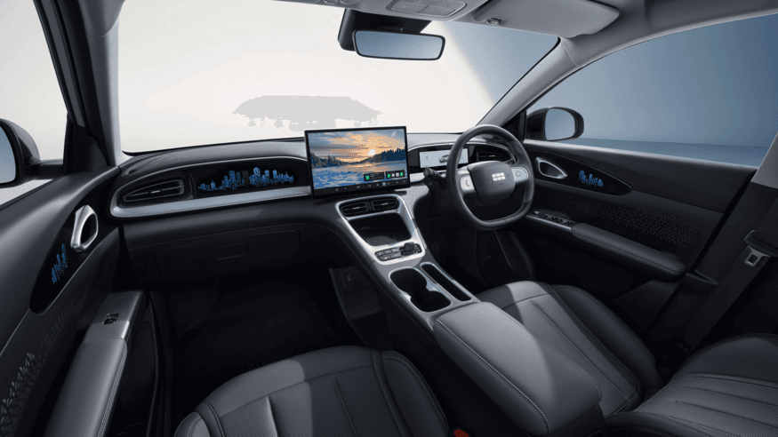 Geely E2 front passenger space